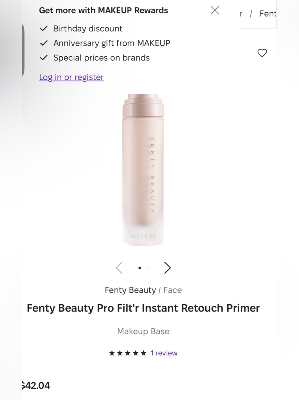 Fenty Beauty Pink-Tinted Pro Filt'r Instant Retouch Primer